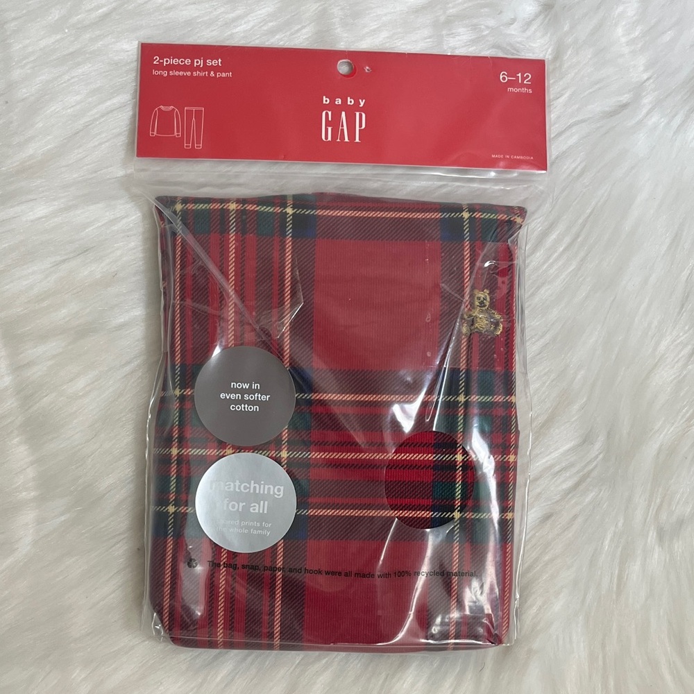 NWT GAP Baby Red Plaid Pajama Set